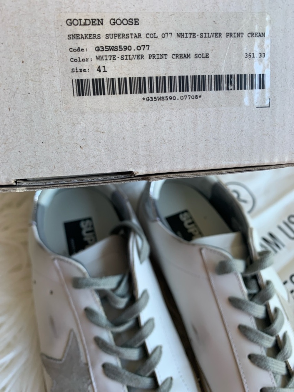 🌟GOLDEN GOOSE WHITE LEATHER SNEAKERS🌟 - Picture 10 of 11